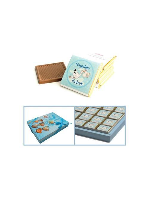 İsimli Erkek Bebek Cholatte (72 Madlen cholatte + Sunum Kutusu)
