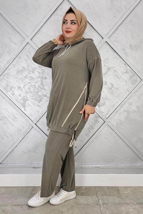 KADIN KAPÜŞONLU KOMBİNLİ TESETTÜR TAKIM