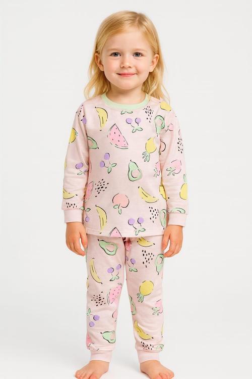 Meyve Desenli Kız Çocuk Pijama Takım