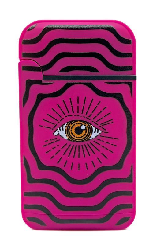 Zengaz Cool Tasarım Jet Alev Çakmak - Magenta Vibrant Eye