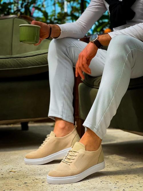 KB-101 Kuback Bej Triko Bağcıklı Günlük Erkek Ayakkabı