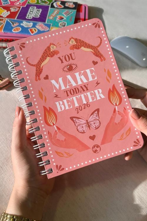 2026 Haftalık Ajanda Spiralli A5 12 Aylık Rise