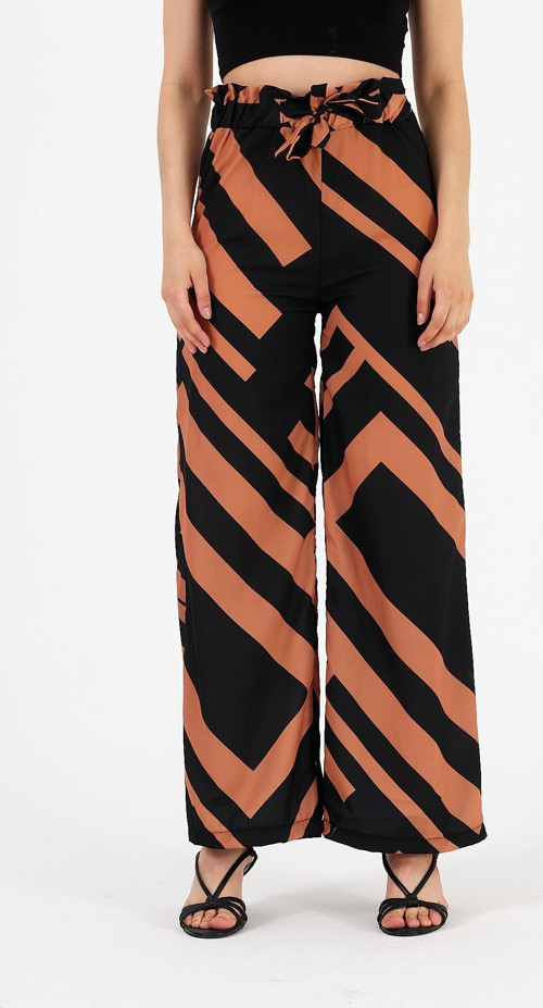Desenli Polyester Pantolon