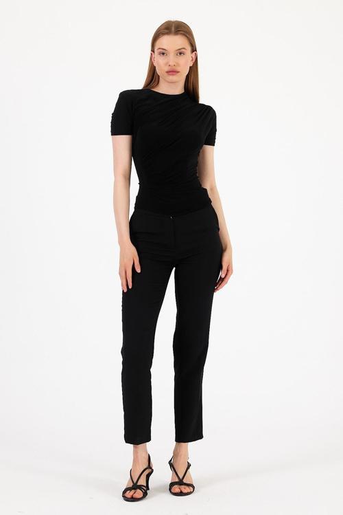 Büzgülü Kısa Kol Bluz