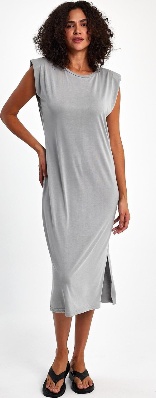 Omzu Vatkalı Modal Elbise