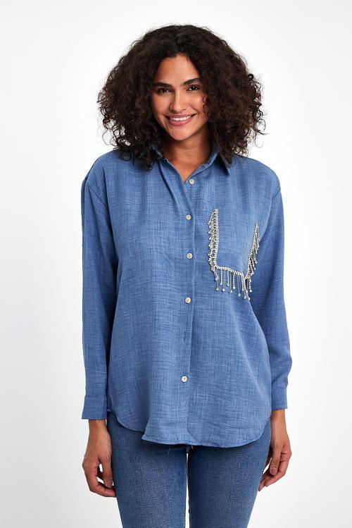 Taş İşlemeli Gömlek