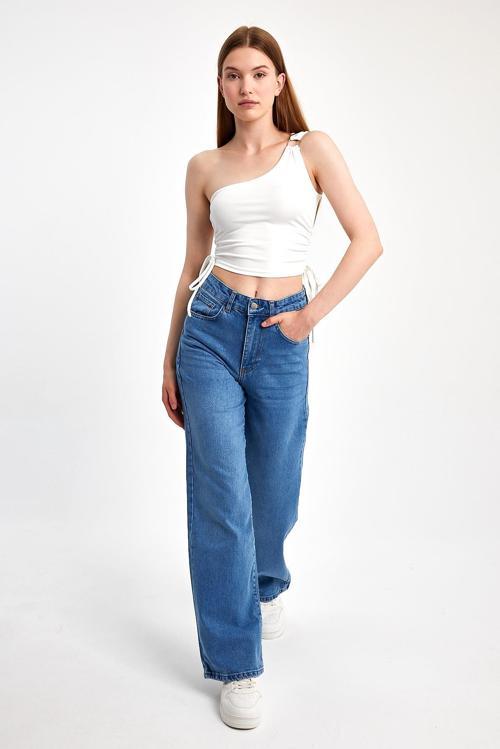 Wide Leg Denim Pantolon 2