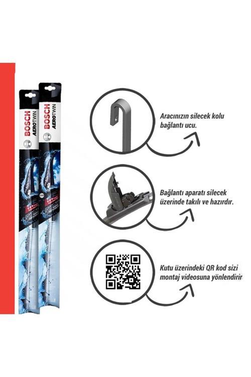 Bosch Renault Kangoo Ön Silecek Takımı 1997-2007 Uyumlu | Aerotwin Retrofit Serisi | 2'Li Set |