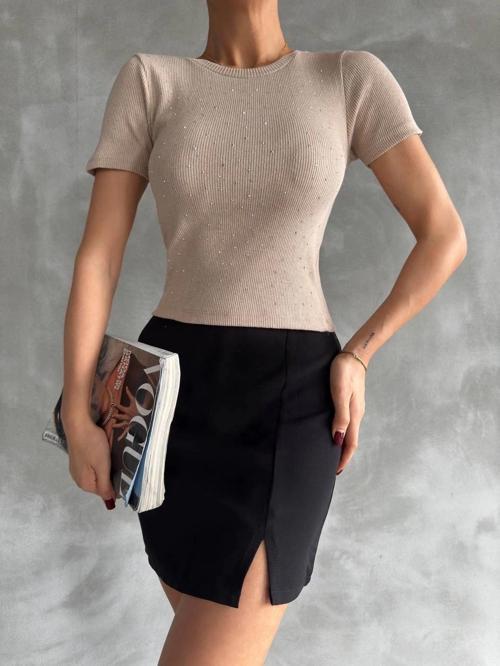 Taş baskılı kaş korse bluz