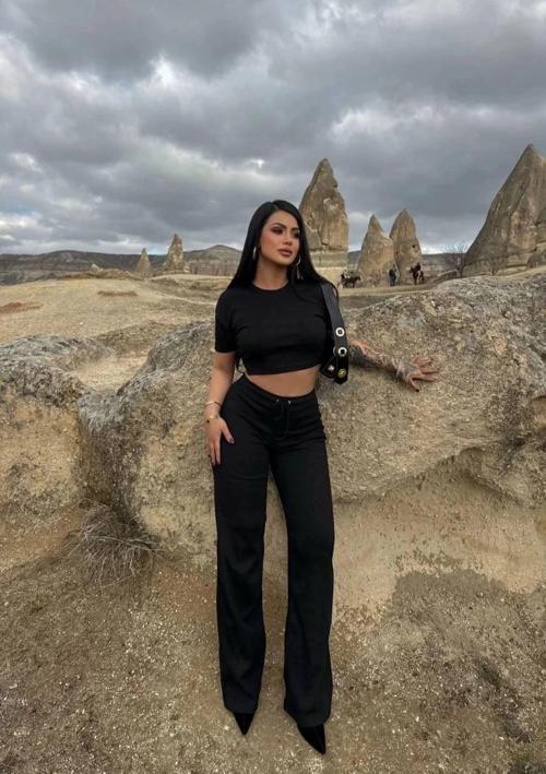 Bol paça pantolonlu alt üst takım