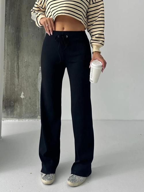 Fit comfort siyah salaş pantolon A6011