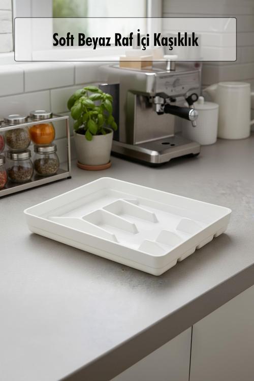 Soft Beyaz Akrilik Raf İçi Kaşıklık 26,5×34,5×4,5 cm