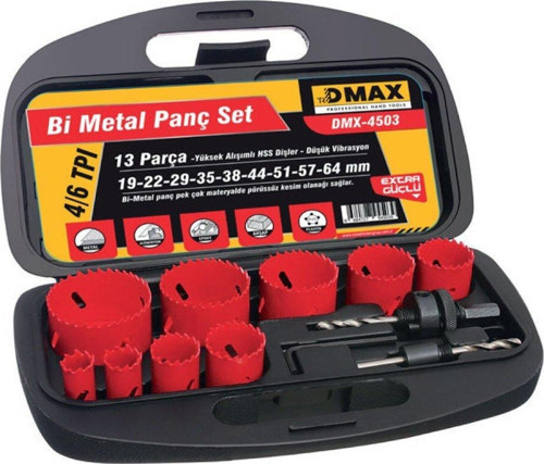 Bimetal Panç Delik Testere Seti 9 Parça Dmx4502