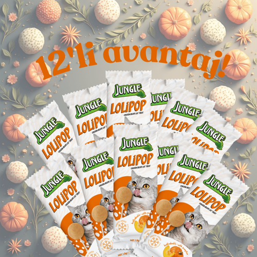 Kedi Lolipop Balkabaklı 1,5 g *12'li Avantaj Paketi