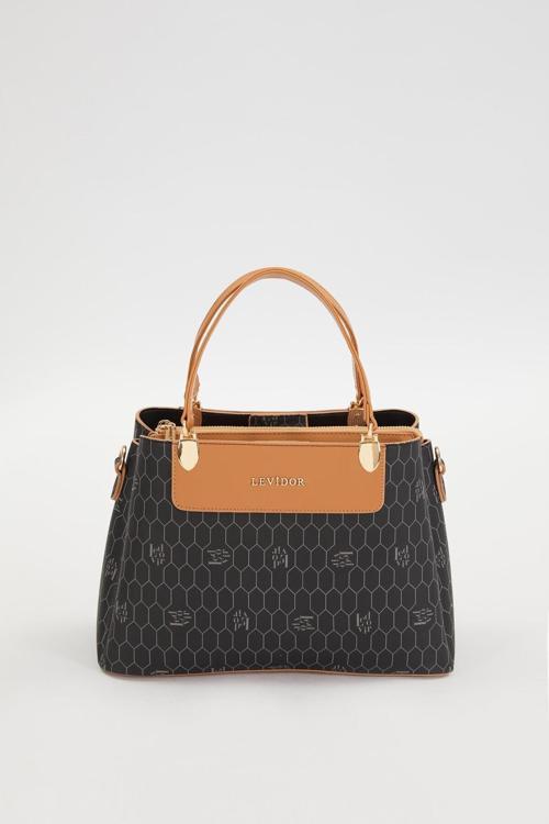 Siyah Camel Kadın El ve Omuz Çantası 930216