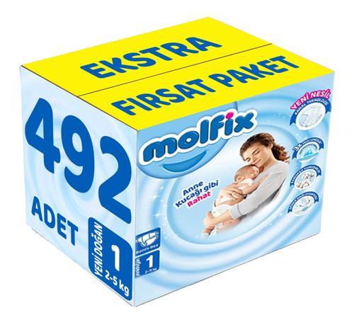 Bebek Bezi Beden:1 (2-5Kg) Yeni Doğan 492 Adet Ekstra Fırsat Pk