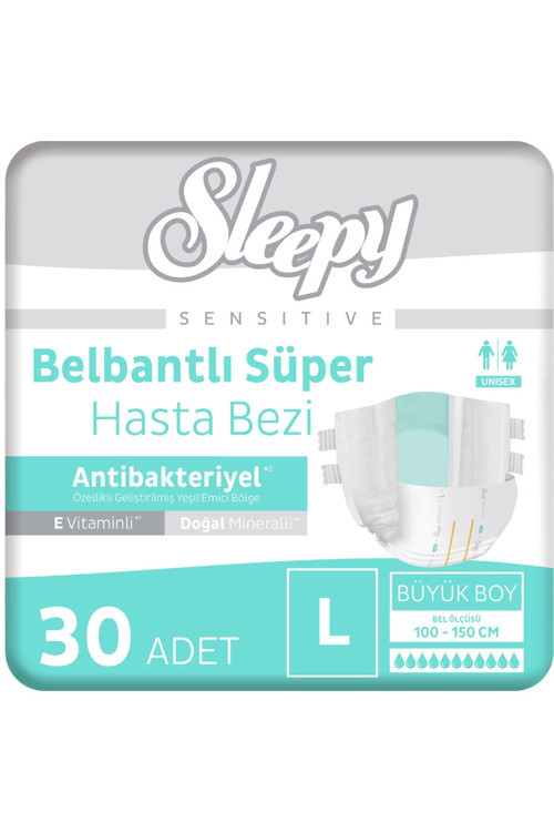 Sensitive Antibakteriyel Süper Yetişkin Hasta Bezi Large 30 Adet