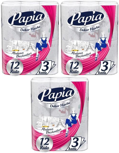 kağıt Havlu Dekor (Modanon Başkentleri Desenli) 36 Lı Set (3PK*12)