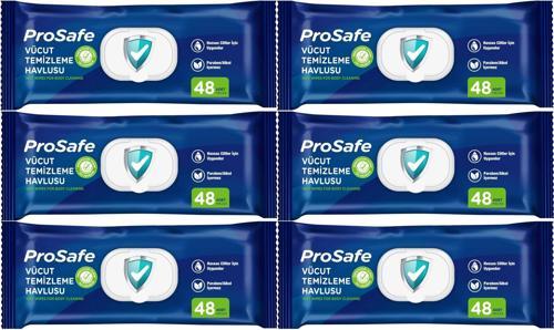 Hasta Vücut Temizleme Islak Mendil Havlu 48 Yaprak XL (6 Lı Set) Plastik Kapak