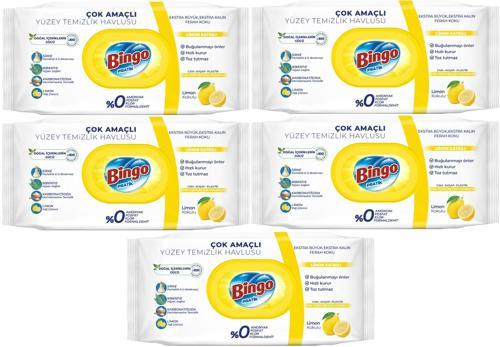 Clean Yüzey Temizlik Havlusu 96 Yaprak Limon Kokulu Plastik Kapaklı (5 Li Set) 480 Yaprak