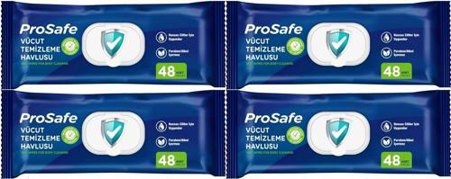 Hasta Vücut Temizleme Islak Mendil Havlu 48 Yaprak XL (4 Lü Set) Plastik Kapak