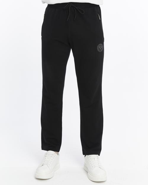 Erkek Siyah Fermuar Cepli Düz Paça Eşofman Alt-p601