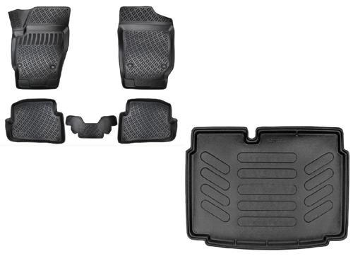 Volkswagen Polo 6R 2009-2017 Yılları Arası Uyumlu 3D Havuzlu Paspas + ALT Bagaj Havuzu Set