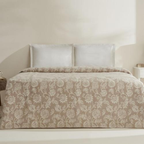 Glorinda Çift Kişilik Akrilik Battaniye Açık Kahve