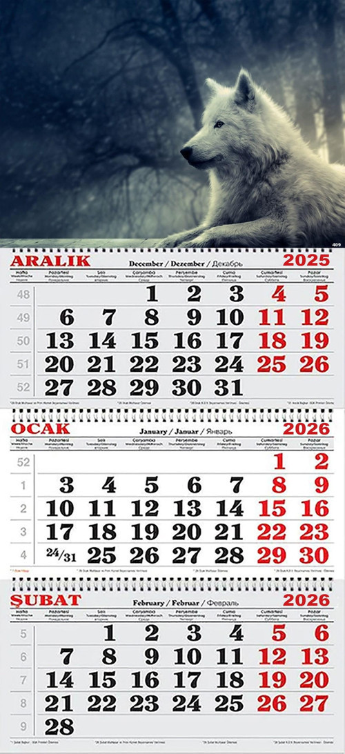 2026 Yılı Gemici Takvimi- Kurt