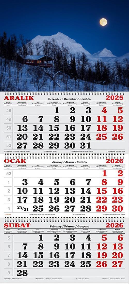 2026 Yılı Gemici Takvimi- Dağdaki Kulübe ve Dolunay