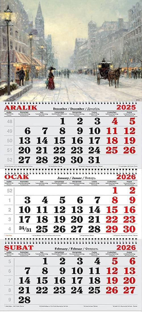 2026 Yılı Gemici Takvimi- Kış Akşamı Tablosu