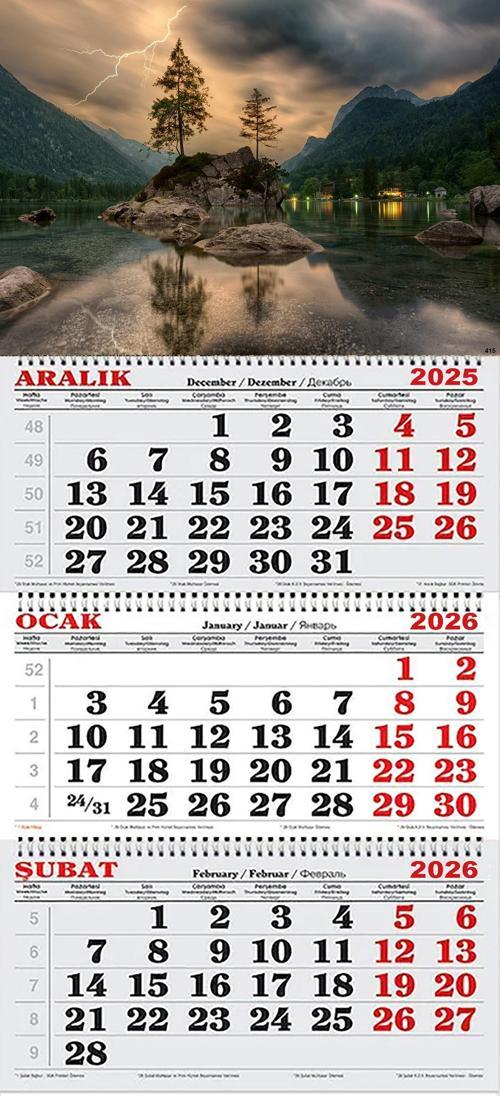 2026 Yılı Gemici Takvimi- Göl, Dağlar ve Yıldırım