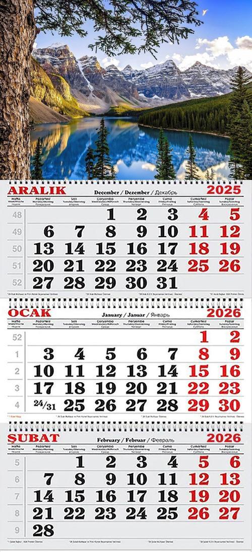 2026 Yılı Gemici Takvimi- Moraine Gölü ve Rocky Dağları