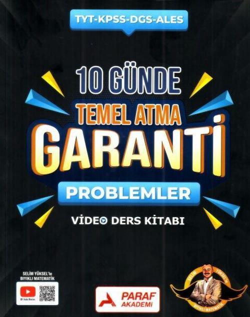 Paraf Yayınları TYT Problemler Z Takımı 10 Günde Temel Atma Garanti Video Ders Kitabı