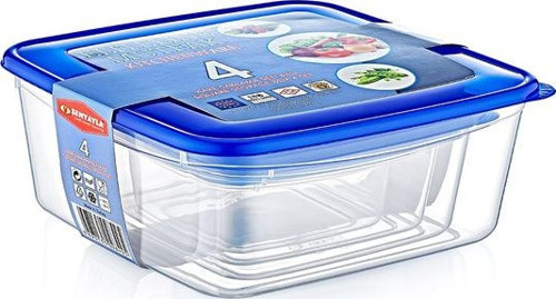 4'lü Kare Saklama Kabı Seti