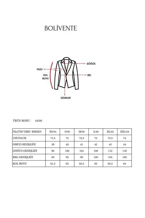 Koyu Mavi Kruvaze Yaka Kolu Katlama Detaylı Regular Vatkalı Blazer Ceket