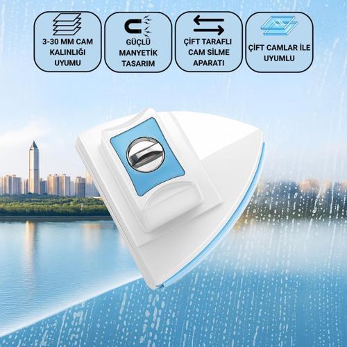 3-30MM Arası Mıknatıslı Pimapen Isıcam Çift Cam Pencere Uyum Kademe Ayarlı Cam Silme Aparatı