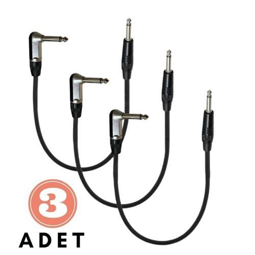Pedal Bağlantı Kablosu Efekt Pedal Ara Kablosu Çift Jaklı Düz/L 3 ADET