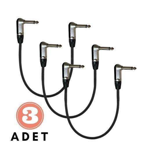 Pedal Bağlantı Kablosu Efekt Pedal Ara Kablosu Siyah Çift Jaklı L/L 3 ADET