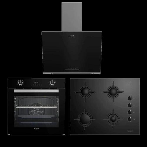 Yeni Siyah Üçlü Cam Seri Ankastre Set