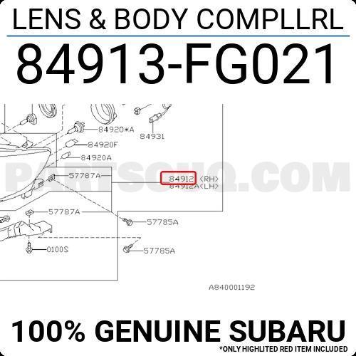 Japon İmpreza (Ge, Gh) 1.5:2.0  2008 2011 Far Sağ Krom (Oem No:84913Fg020)