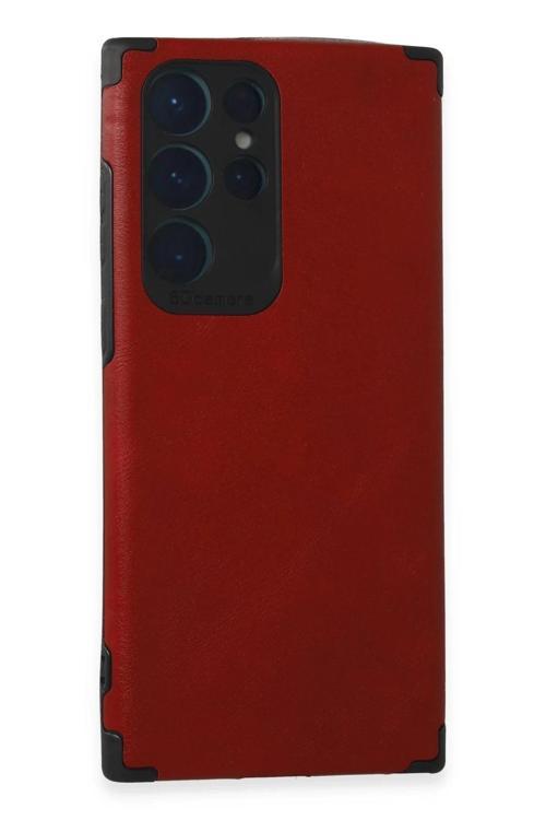 Samsung Galaxy S22 Ultra Kılıf Loop Deri Silikon - Kırmızı-(5796)