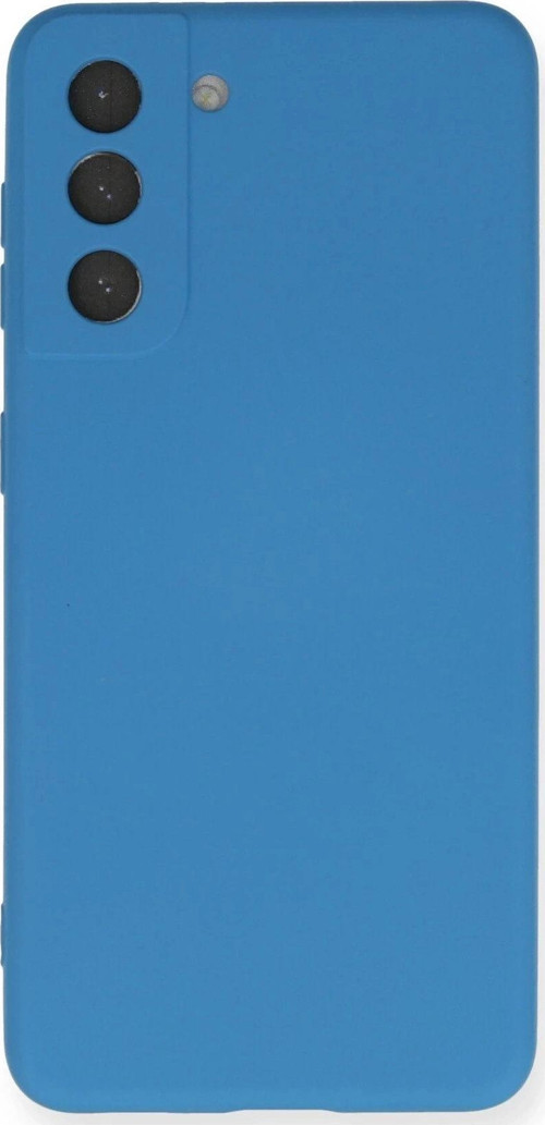 Samsung Galaxy S21 Kılıf Nano içi Kadife Silikon - Mavi-(5796)