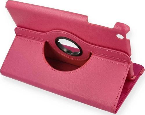 iPad Mini 1 Kılıf 360 Tablet Deri Kılıf - Pembe-(5796)