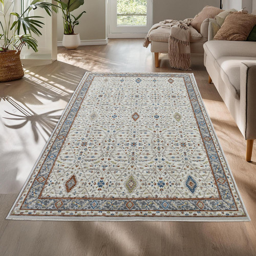 Motto Vintage Modern Dokuma Halı Oturma Odası Salon Halısı Y969A_WV15