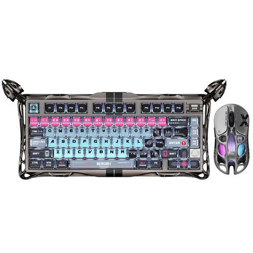 Mercury V75 Pro Hall Effect, Rapid Trigger 8.000 Hz Kablolu Manyetik Klavye + XPro 32.000 DPI RGB Kablosuz Mouse Oyuncu Seti, Gri