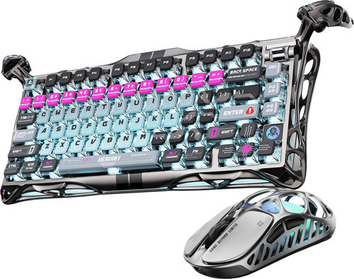 Mercury V75 Pro Hall Effect, Rapid Trigger 8.000 Hz Kablolu Manyetik Klavye + XPro 32.000 DPI RGB Kablosuz Mouse Oyuncu Seti, Gri