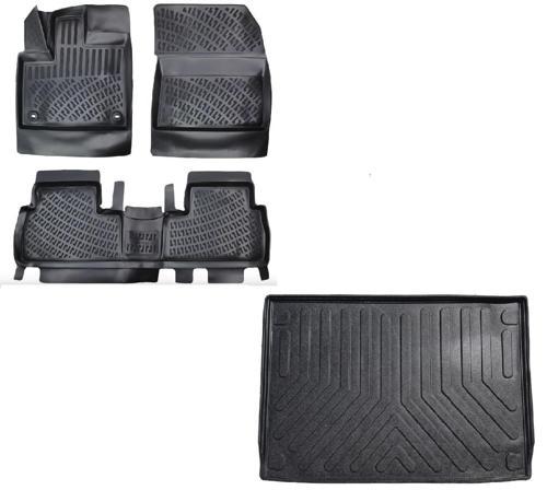 Peugeot Rifter 2019 Sonrası 3D Havuzlu Paspas (Katlanamayan Ön Yolcu Koltuğu) + Demirli Bagaj Havuzu Set