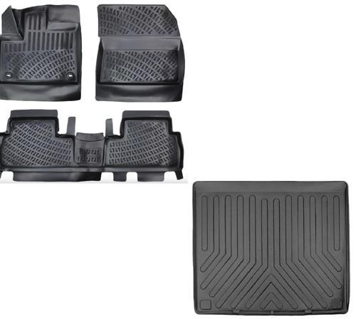 Peugeot Rifter 2019 Sonrası  3D Havuzlu Paspas (Katlanamayan Ön Yolcu Koltuğu)  + Demirsiz Bagaj Havuzu Set