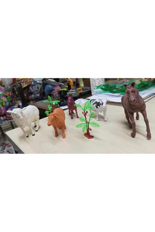 Plastik Çiftlik Hayvanları Oyuncak At Koyun İnek Tay 7 Parça